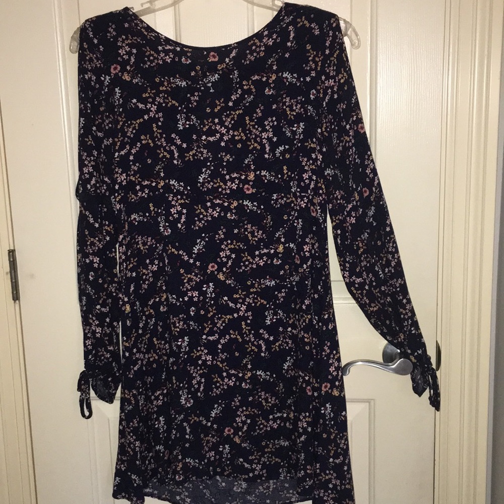 American Eagle Navy Blue Cold-Shoulder Dress